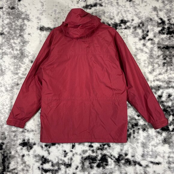 Cabelas Rain‎ Jacket Mens Size Small Red Full Zip Snap Up Hooded Outdoors Gorp - Picture 2 of 16